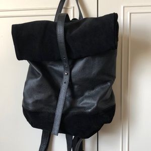 ASOS Suede and Leather Roll Top Backpack